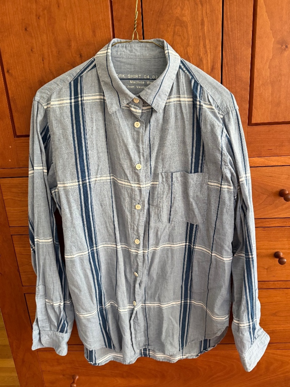 4 Four Objects Work Shirt, Japanese Chambray